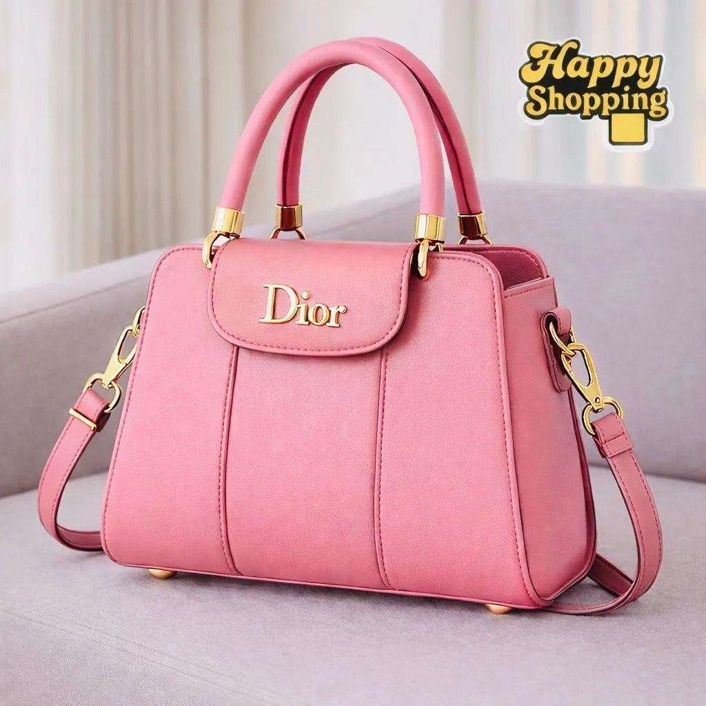 Dior Black Leather Handbag Women 9x11 Gold Hardware (TS-37)