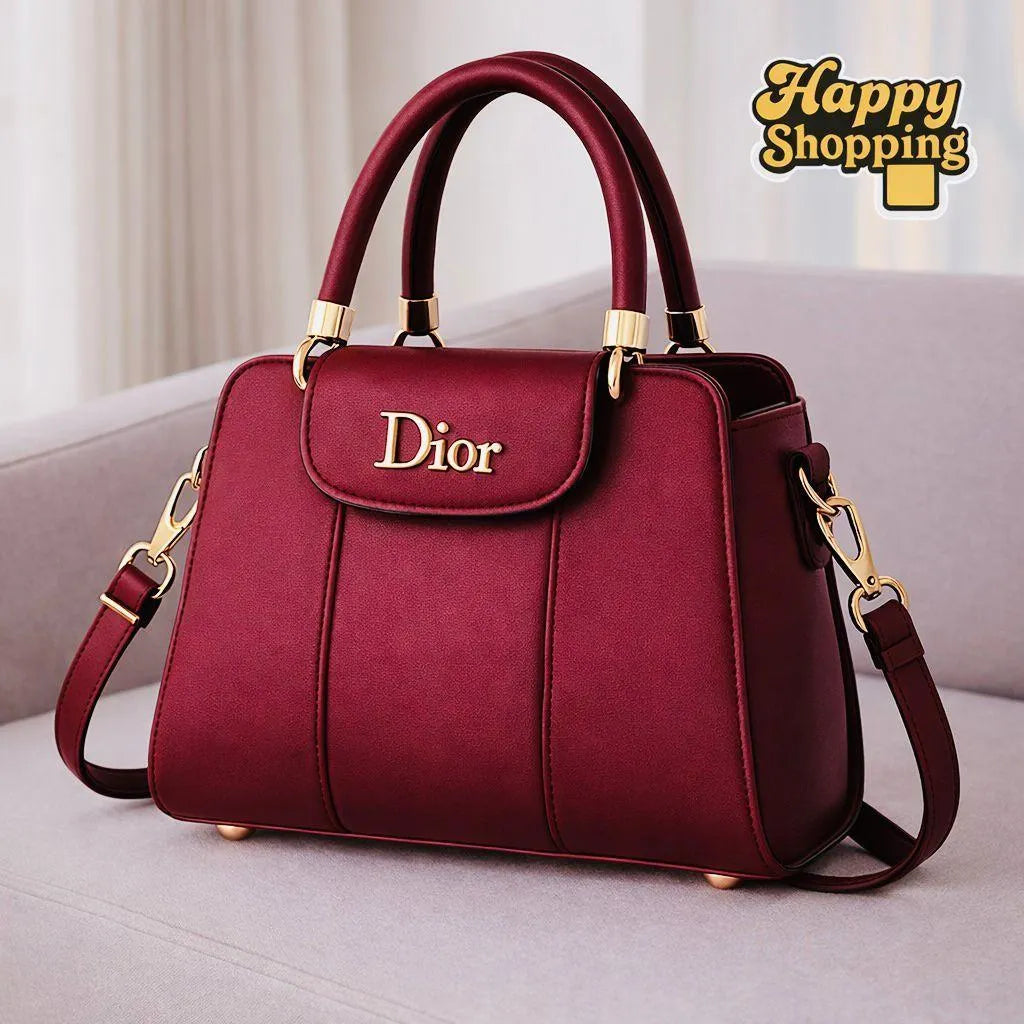 Dior Black Leather Handbag Women 9x11 Gold Hardware (TS-37)