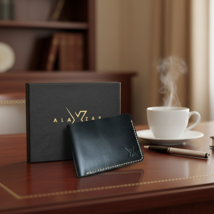 Men’s Rugged Leather Wallet | Black Cow Leather | (TS-45)