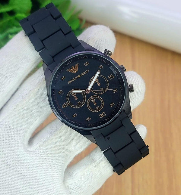 Emporio Armani Chronograph Watch Stainless Steel Black (TS-20)