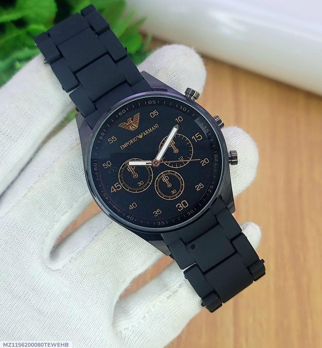 Emporio Armani Chronograph Watch Stainless Steel Black (TS-20)