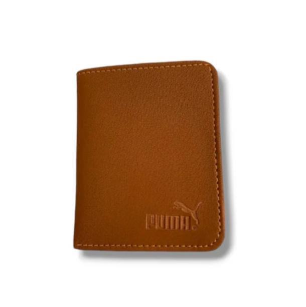 Men's Leather Wallet Black Orange Gray Puma Logo (TS-09)