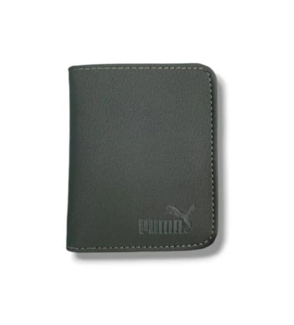 Men's Leather Wallet Black Orange Gray Puma Logo (TS-09)