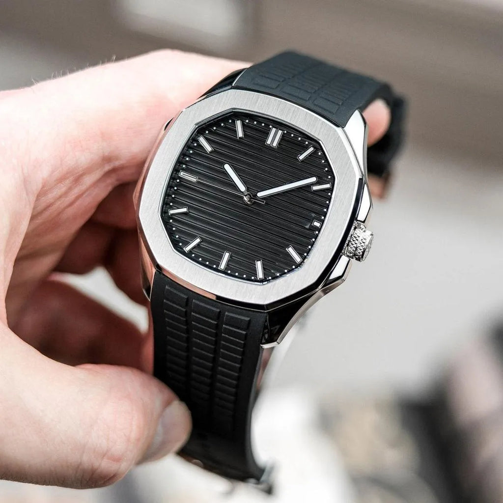 Men's Water Resistant Quartz Watch with Textured Rubber Strap (TS-17)