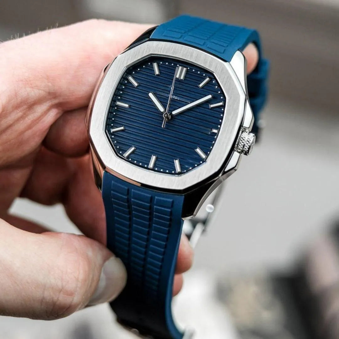 Men's Water Resistant Quartz Watch with Textured Rubber Strap (TS-17)
