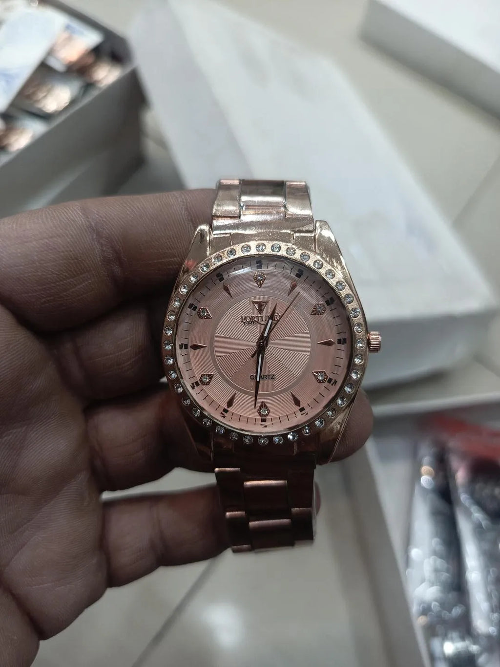 Rose Gold Women's Chain Strap Watch 22mm (TS-24)