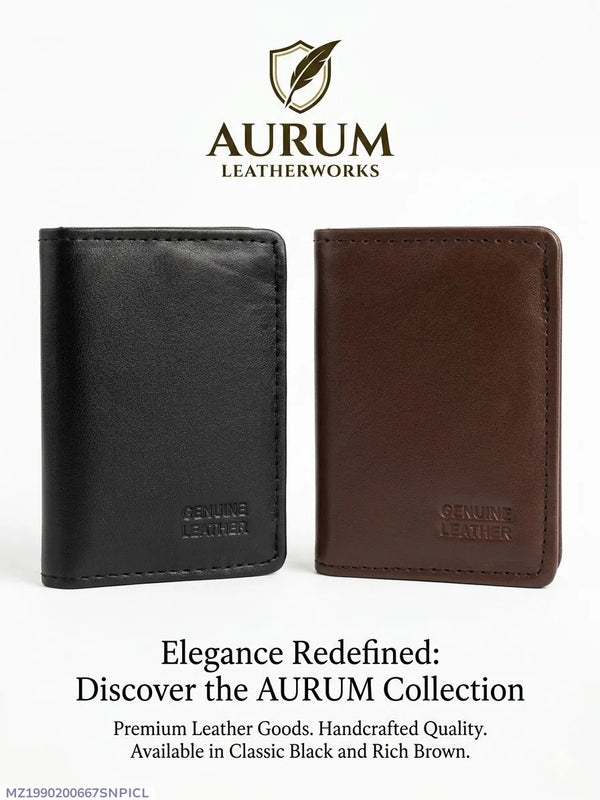 Aurum Leather Wallet Black Brown 6-Pocket Men's Wallet (TS-12)