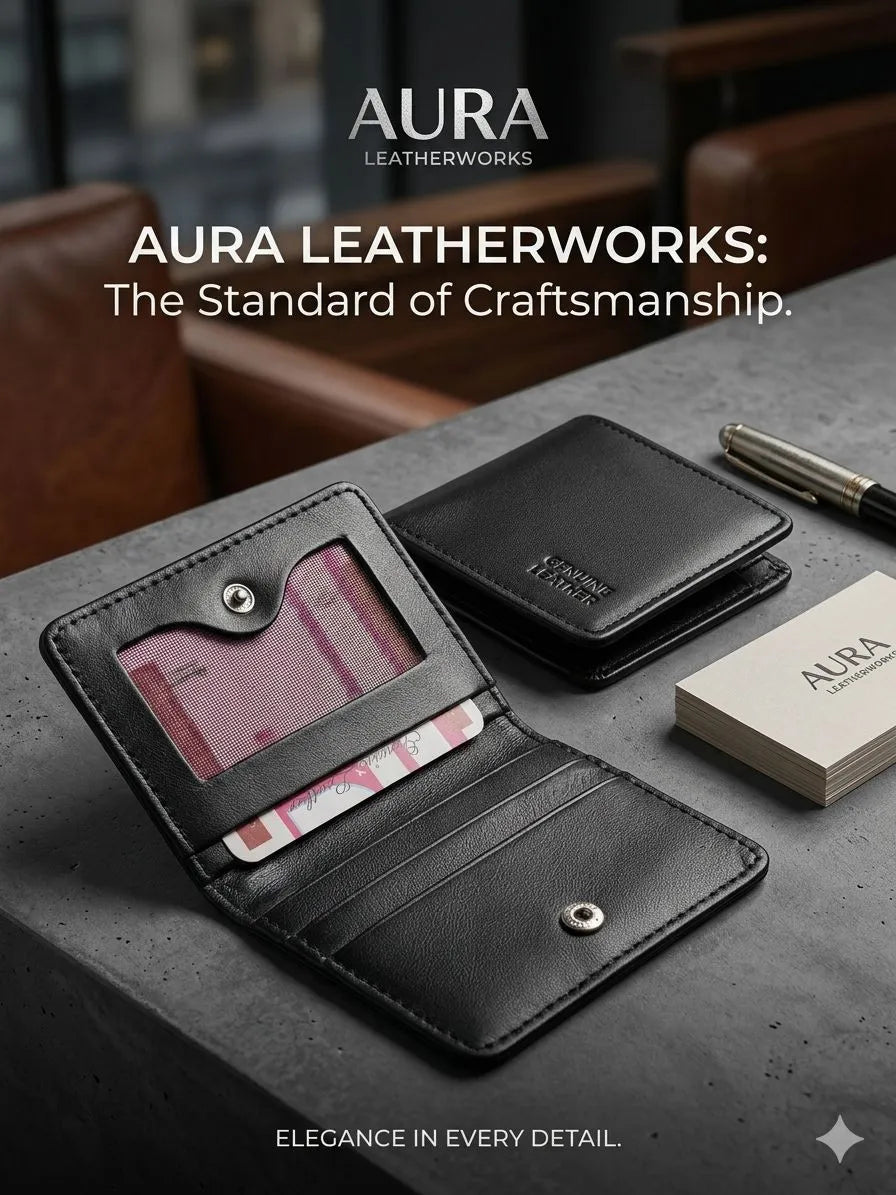 Aurum Leather Wallet Black Brown 6-Pocket Men's Wallet (TS-12)