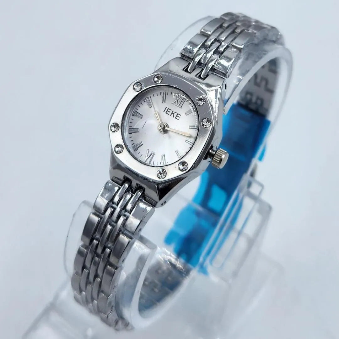 IEKE Stainless Steel Octagonal Watch with Crystal Studded Dial (TS-26)