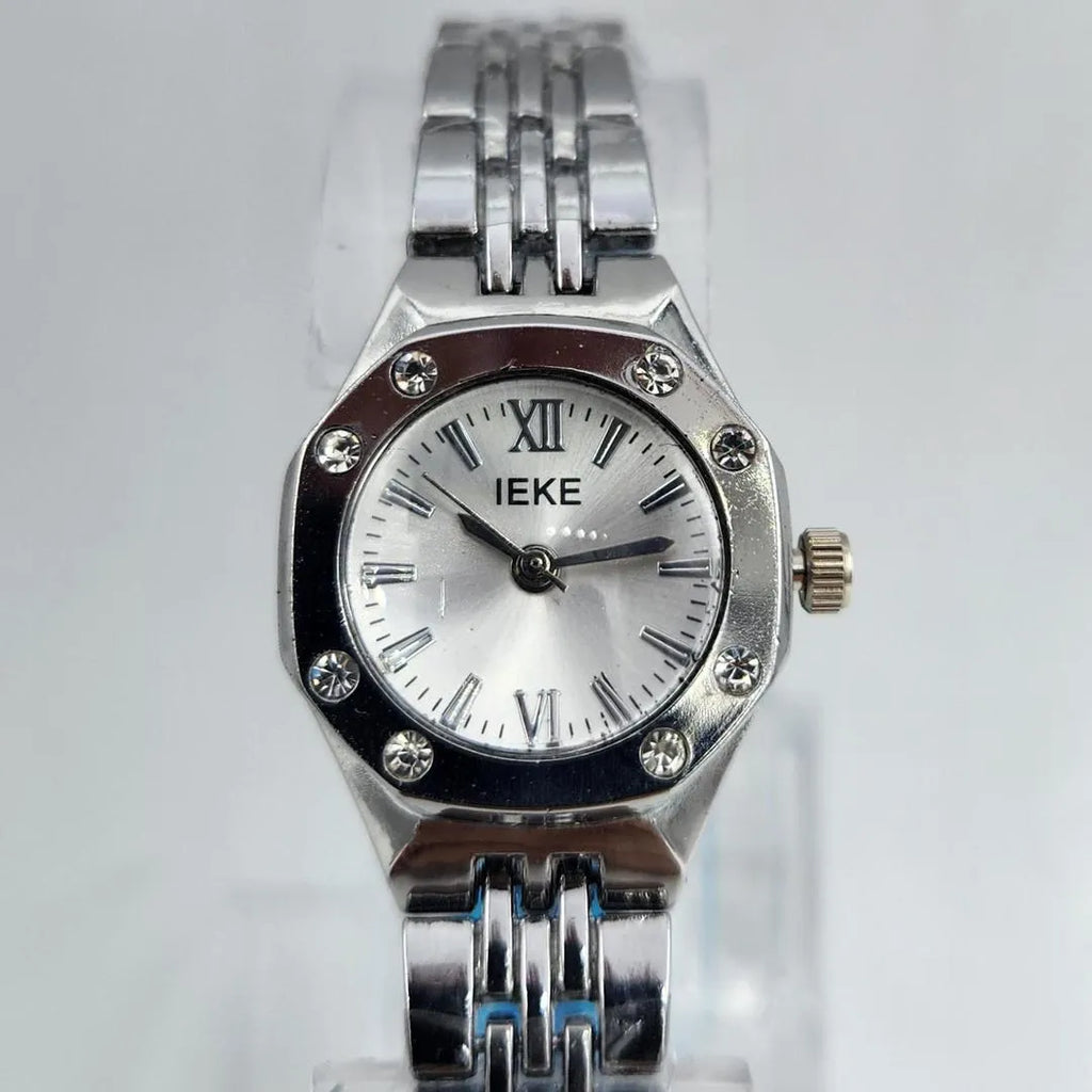 IEKE Stainless Steel Octagonal Watch with Crystal Studded Dial (TS-26)