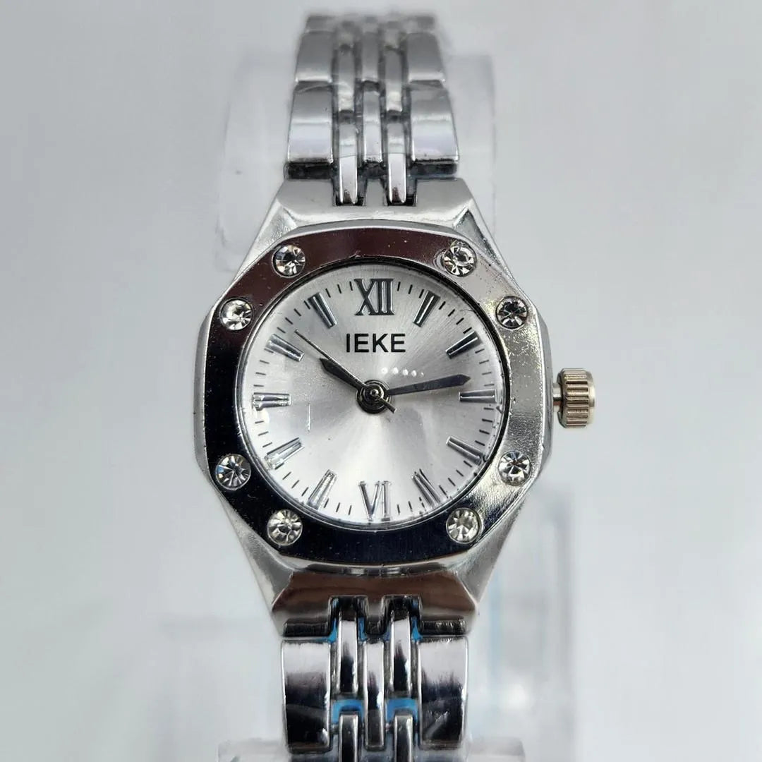 IEKE Stainless Steel Octagonal Watch with Crystal Studded Dial (TS-26)
