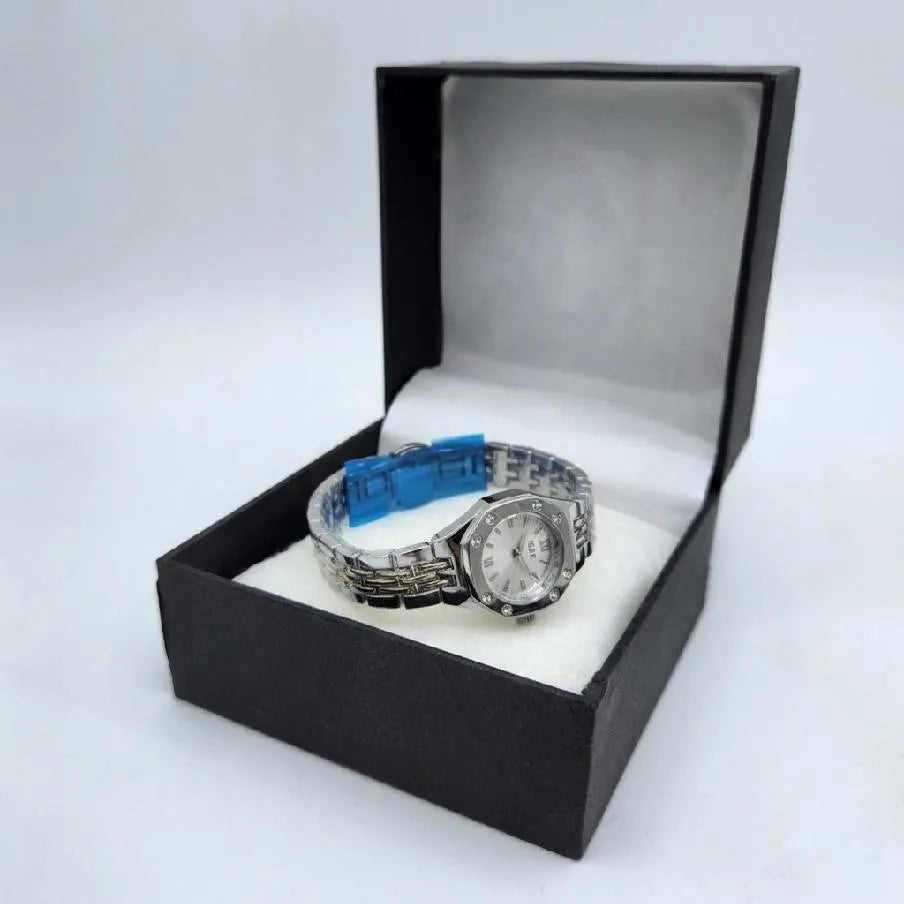 IEKE Stainless Steel Octagonal Watch with Crystal Studded Dial (TS-26)